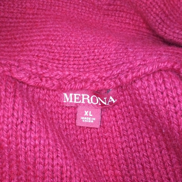 Merona Red Popcorn Stitch Toggle Front Cardigan - Picture 7 of 10